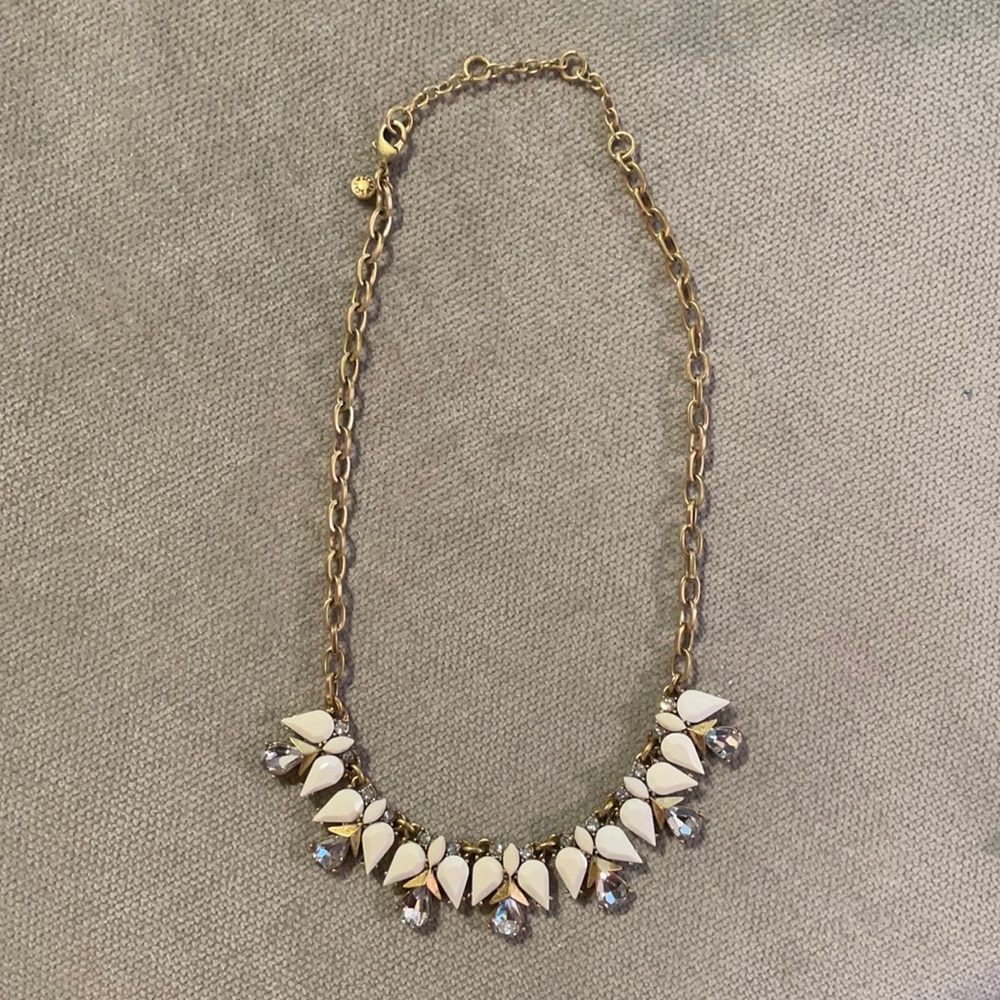 J.Crew White Crystal Stone Necklace